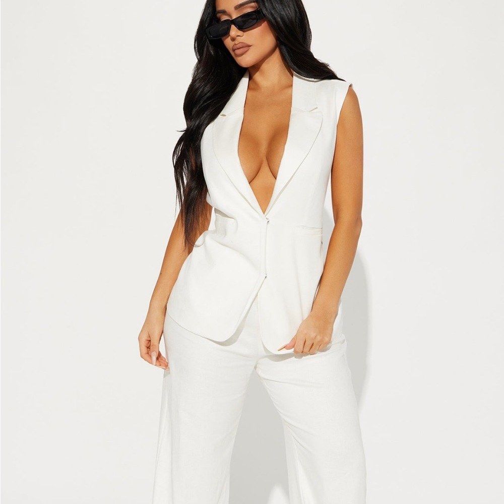 FASHION NOVA Only Necessary Vest Pantsuit Set
